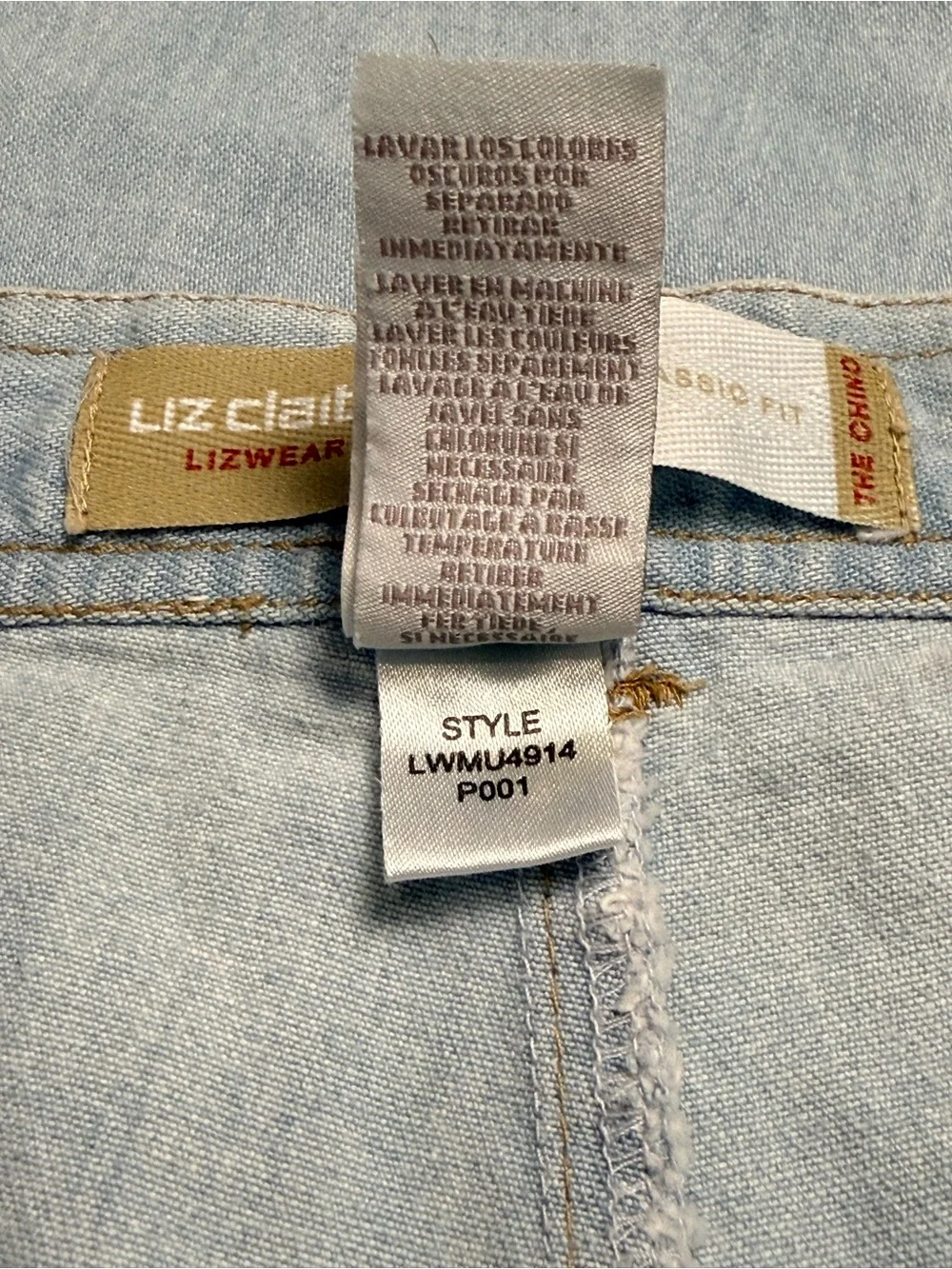 Liz Claiborne Classic Fit Light Wash Denim Capri Jeans Women’s 16 Cotton